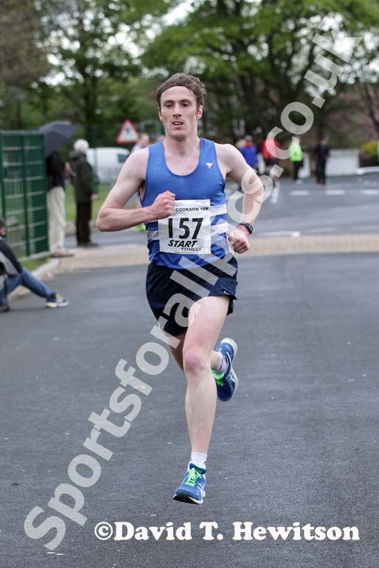 Ross Floyd (Morpeth) finishing 2nd in the Clive Cookson 10k, organised by NSP.